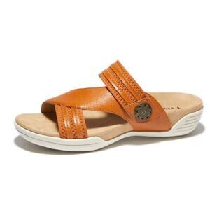 Halsa Footwear Womens Desiree Sandals US 6 M EU 36 Orange Leather NIB
